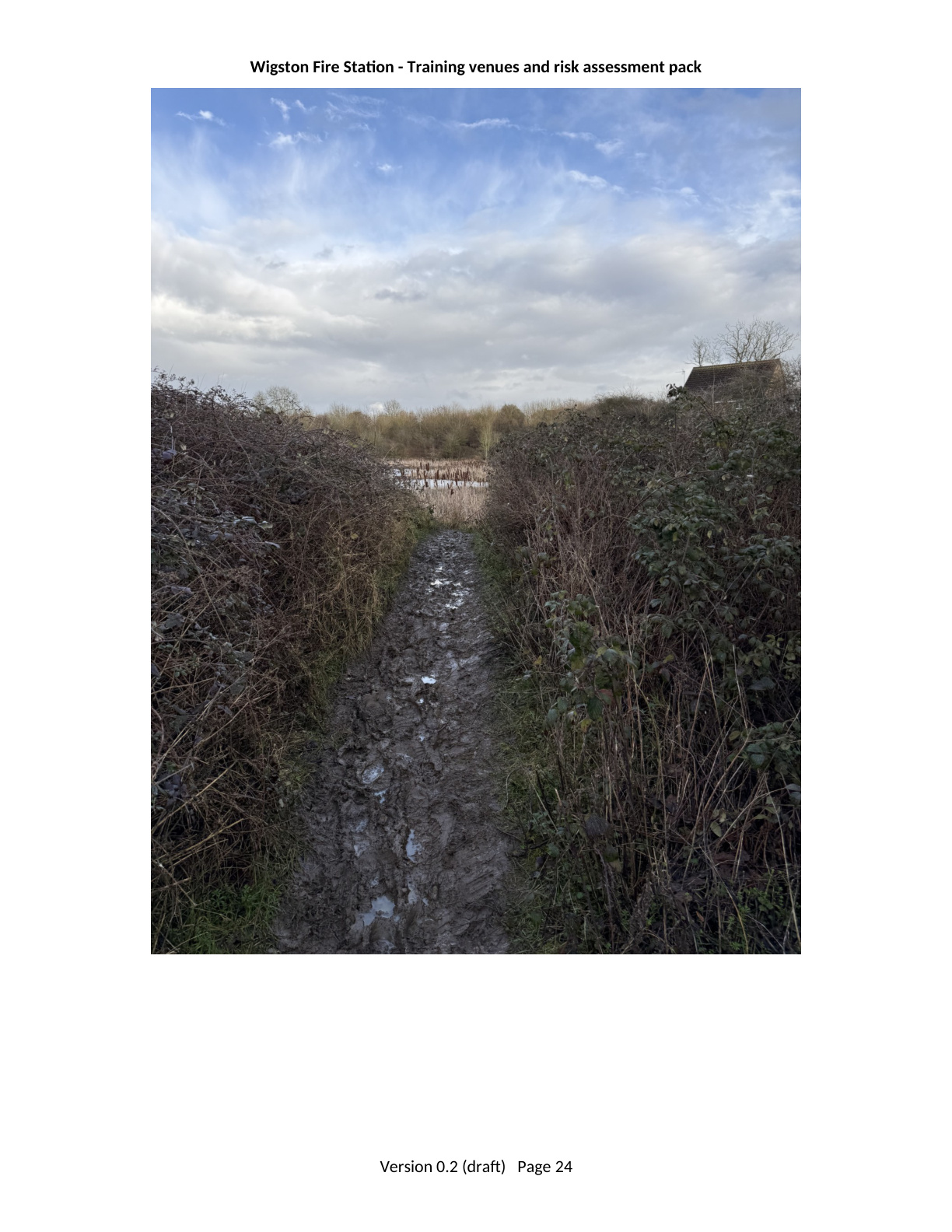 Page 24 of the Wigston Fire Station Training Venues and Risk Assessment Pack